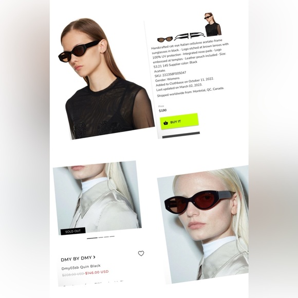 Anthropologie Accessories - Anthropologie DMY BY DMY Quin in Black Singlasses